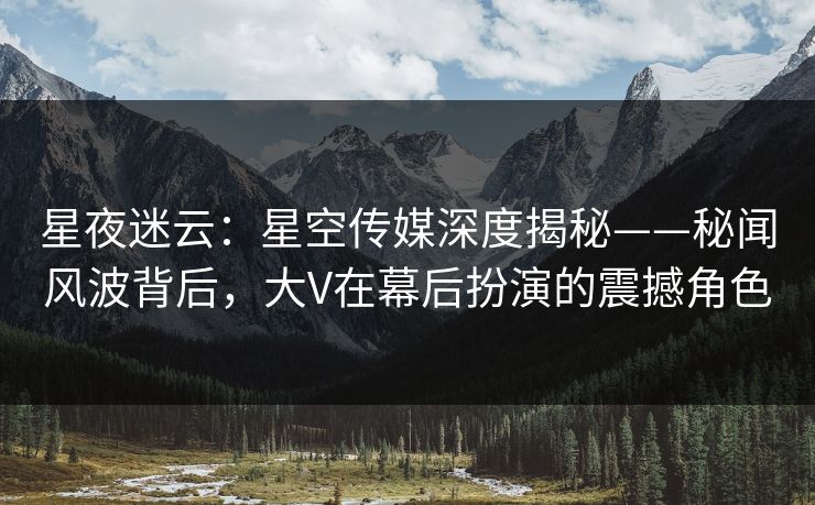 星夜迷云：星空传媒深度揭秘——秘闻风波背后，大V在幕后扮演的震撼角色